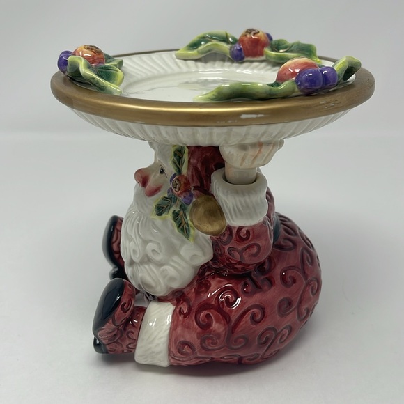 FITZ & FLOYD: Santa Claus Candle Holder Pillar Christmas Holiday Decor - Picture 3 of 11